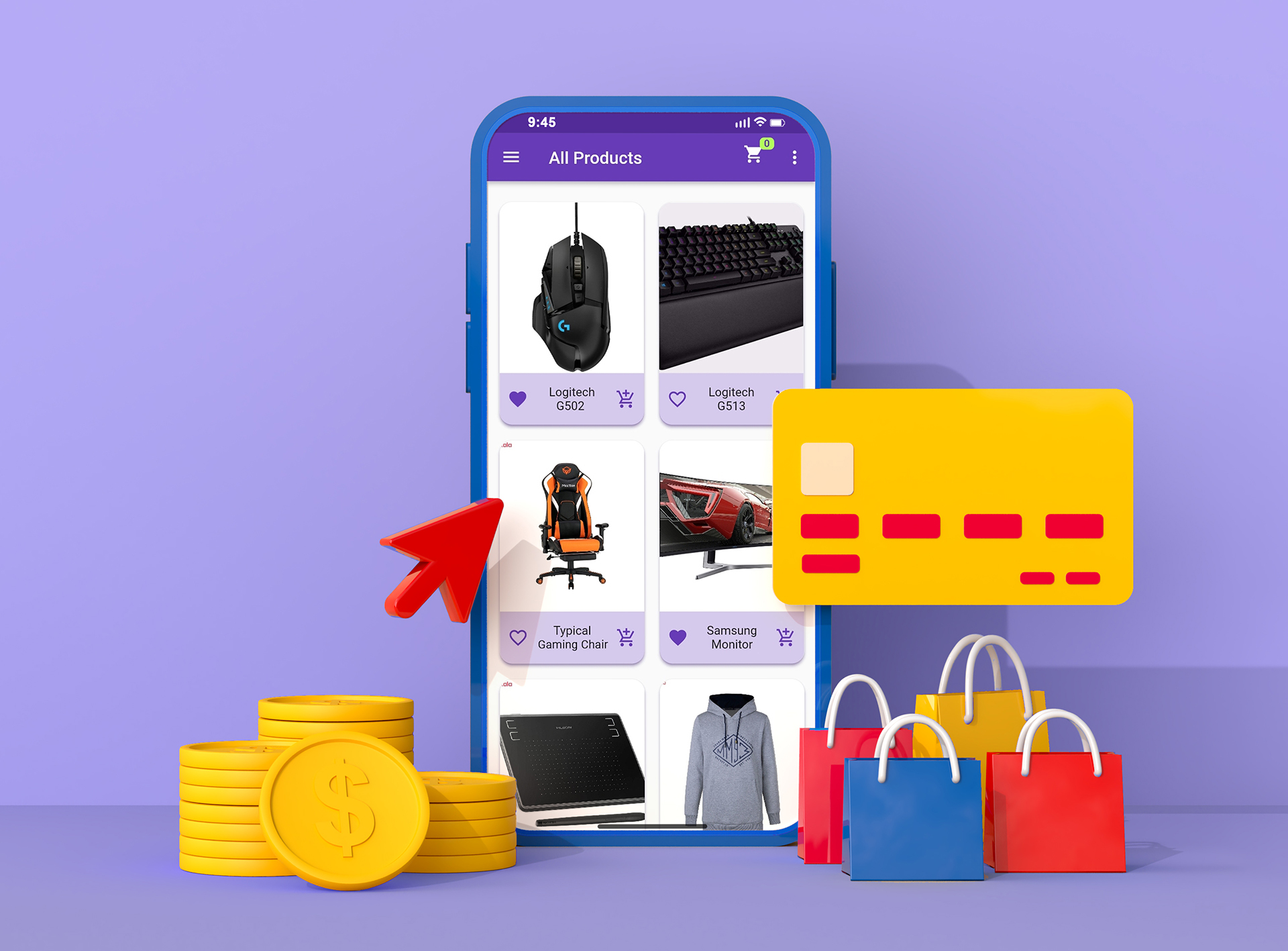 shopping app header